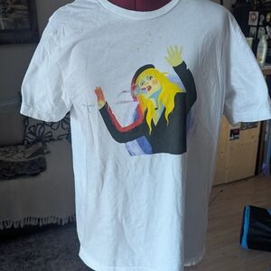 Bella Canvas White Yellow Graphic Short Sleeve Tee